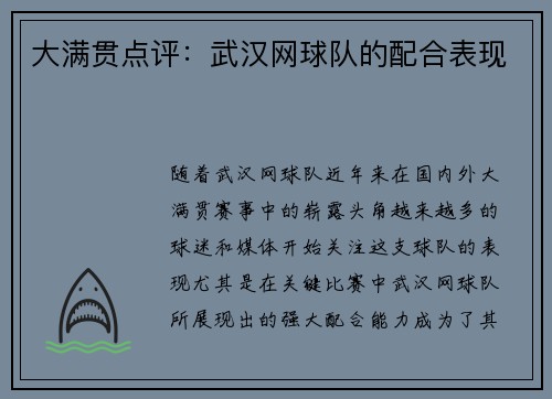 大满贯点评：武汉网球队的配合表现